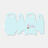 Roze flamingo in Santa Hat Whimsical Kerstmis Bedankdoosjes (Uitgevouwen)