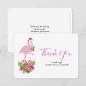 Roze flamingo in Santa Hat Whimsical Kerstmis Bedankkaart (Voorkant / Achterkant)