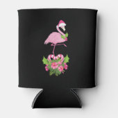 Roze flamingo in Santa Hat Whimsical Kerstmis Blikjeskoeler (Voorkant)