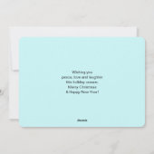 Roze flamingo in Santa Hat Whimsical Kerstmis Feestdagenkaart (Achterkant)