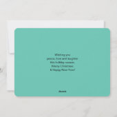 Roze flamingo in Santa Hat Whimsical Kerstmis Feestdagenkaart (Achterkant)