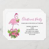 Roze flamingo in Santa Hat Whimsical Kerstmis Kaart (Voorkant / Achterkant)