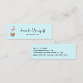 Roze flamingo in Santa Hat Whimsical Kerstmis Mini Visitekaartje (Voorkant / Achterkant)