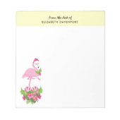 Roze flamingo in Santa Hat Whimsical Kerstmis Notitieblok (Voorkant)