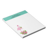 Roze flamingo in Santa Hat Whimsical Kerstmis Notitieblok (Schuin)