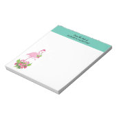 Roze flamingo in Santa Hat Whimsical Kerstmis Notitieblok (Linkerzijde)