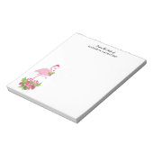 Roze flamingo in Santa Hat Whimsical Kerstmis Notitieblok (Linkerzijde)