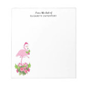 Roze flamingo in Santa Hat Whimsical Kerstmis Notitieblok (Voorkant)