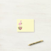Roze flamingo in Santa Hat Whimsical Kerstmis Post-it® Notes (Op bureau)