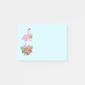 Roze flamingo in Santa Hat Whimsical Kerstmis Post-it® Notes (Voorkant)