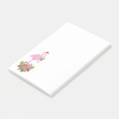 Roze flamingo in Santa Hat Whimsical Kerstmis Post-it® Notes (Schuin)