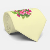 Roze flamingo in Santa Hat Whimsical Kerstmis Stropdas (Opgerold)