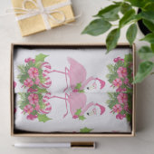 Roze flamingo in Santa Hat Whimsical Kerstmis Tissuepapier (Geschenk)