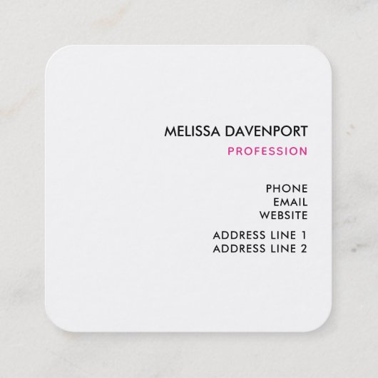 Roze flamingo in Santa Hat Whimsical Kerstmis Vierkante Visitekaartje (Achterkant)