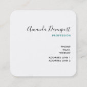 Roze flamingo in Santa Hat Whimsical Kerstmis Vierkante Visitekaartje (Achterkant)