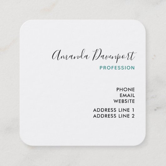 Roze flamingo in Santa Hat Whimsical Kerstmis Vierkante Visitekaartje (Achterkant)