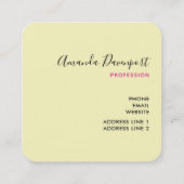 Roze flamingo in Santa Hat Whimsical Kerstmis Vierkante Visitekaartje (Achterkant)