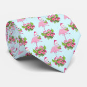 Roze Flamingo in Santa Hat Whimsical-pap Stropdas (Opgerold)