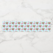 Roze Flamingo in Santa Hat Whimsical Pattern Waterfles Etiket (Enkel label)