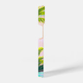 Roze Flamingo in Tropisch Paradise Retro Boho Art iPhone Hoesje (Rechterkant)