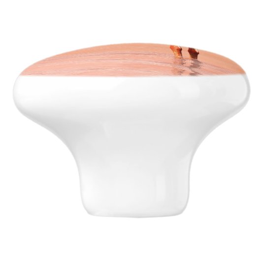 Roze flamingo in water - 3D geeft terug Keramische Knop (Zijkant)