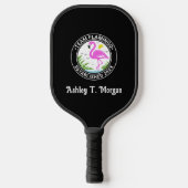 Roze Flamingo in Water Team Naam Datum Est N Pickleball Paddle (Voorkant)