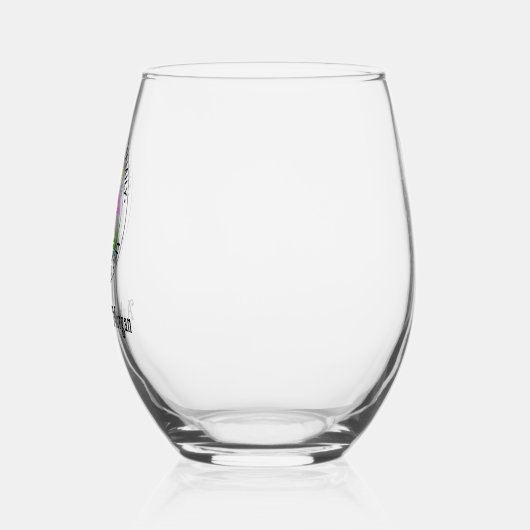 Roze Flamingo in Water Team Naam Datum Est N Wijnglas Zonder Voet (Links)