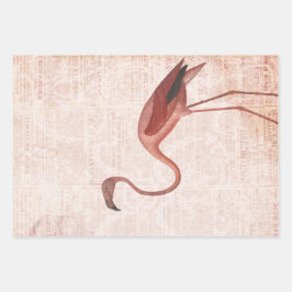  roze flamingo inpakpapier vel