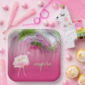Roze Flamingo Inspirerend Gezegde Inspire Papieren Bordje (Feest)