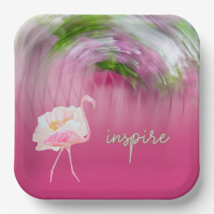 Roze Flamingo Inspirerend Gezegde Inspire Papieren Bordje