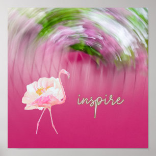 Roze Flamingo Inspirerend Gezegde Inspire Quote Poster