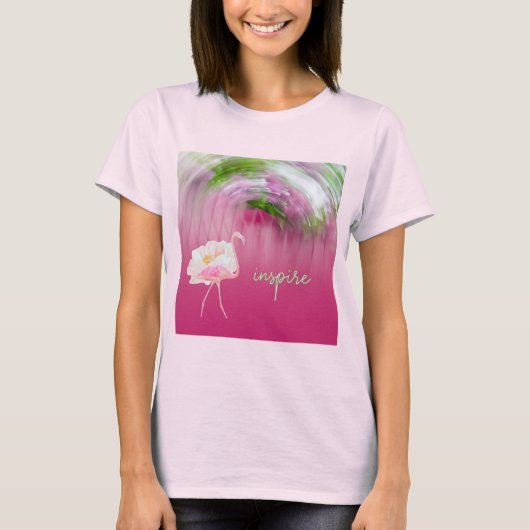 Roze Flamingo Inspirerend Gezegde Inspire Quote T-shirt (Voorkant)