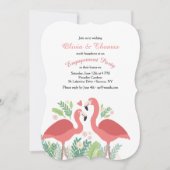Roze Flamingo Invitation Kaart (Voorkant)