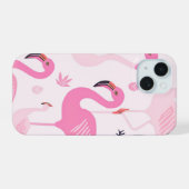 Roze Flamingo iPhone 15 Case (Achterkant horizontaal)