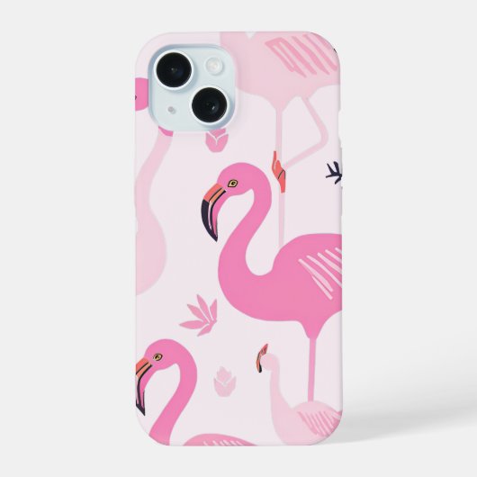 Roze Flamingo iPhone 15 Case (Achterkant)