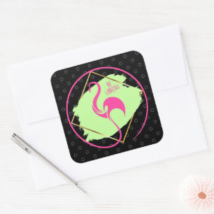 Roze flamingo is een fabelachtig Inspirerend Gezeg Vierkante Sticker