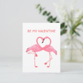 Roze Flamingo is mijn Valentijn Vaste Vakantiekaar Briefkaart (Staand voorkant)