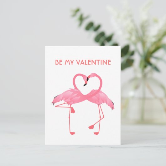 Roze Flamingo is mijn Valentijn Vaste Vakantiekaar Briefkaart (Staand voorkant)
