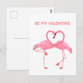 Roze Flamingo is mijn Valentijn Vaste Vakantiekaar Briefkaart (Voorkant / Achterkant)
