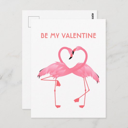Roze Flamingo is mijn Valentijn Vaste Vakantiekaar Briefkaart (Voorkant / Achterkant)