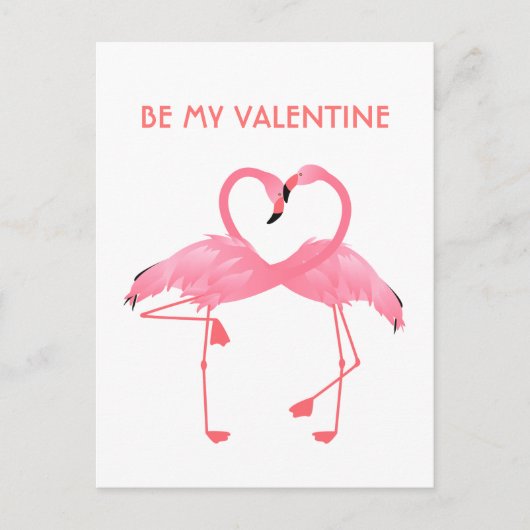 Roze Flamingo is mijn Valentijn Vaste Vakantiekaar Briefkaart (Voorkant)