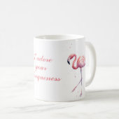 Roze flamingo j'adore cup koffiemok (Voorkant rechts)