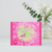 Roze flamingo Je bent prachtig Inspirerend Briefkaart (Staand voorkant)