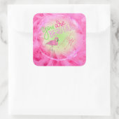 Roze flamingo Je bent prachtig Inspirerend Vierkante Sticker (Tas)