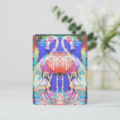 Roze Flamingo Kaart (Staand voorkant)
