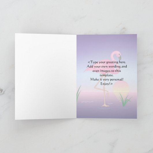 Roze Flamingo Kaart (Binnen)