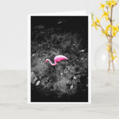 Roze Flamingo Kaart (Gele Bloem)