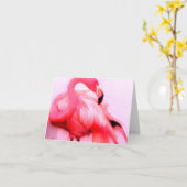 Roze Flamingo Kaart (Gele Bloem)