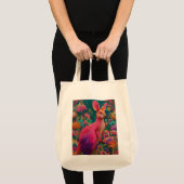 Roze flamingo-kangoeroes tote bag (Voorkant (product))
