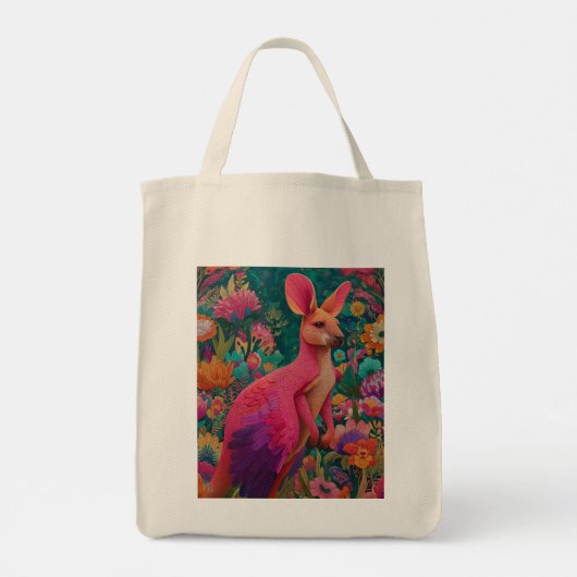 Roze flamingo-kangoeroes tote bag (Achterkant)